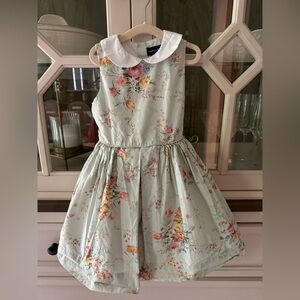 Ralph Lauren Green Sleeveless A-Line Sundress with Peter Pan Collar